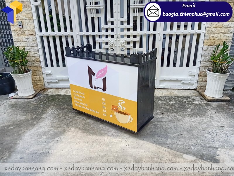 mẫu xe gỗ bán cà phê không mái