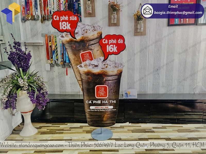 mô hình standee mô hình ly cafe