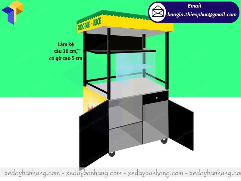 mô hình tủ bán sinh tố nước ép hoa quả