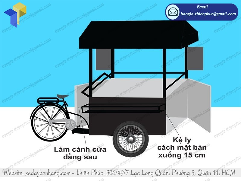 mô hình xe đạp bán cafe nguyên chất