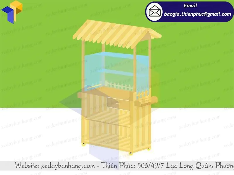 mô hình xe gỗ bán bánh mì ngọt