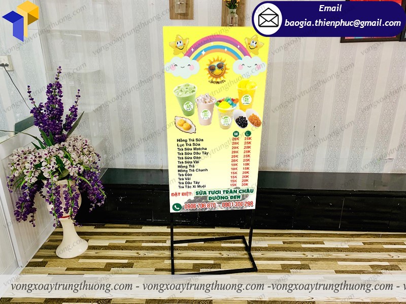 mua standee 2 mặt dựng trước quán trà sữa ở đâu