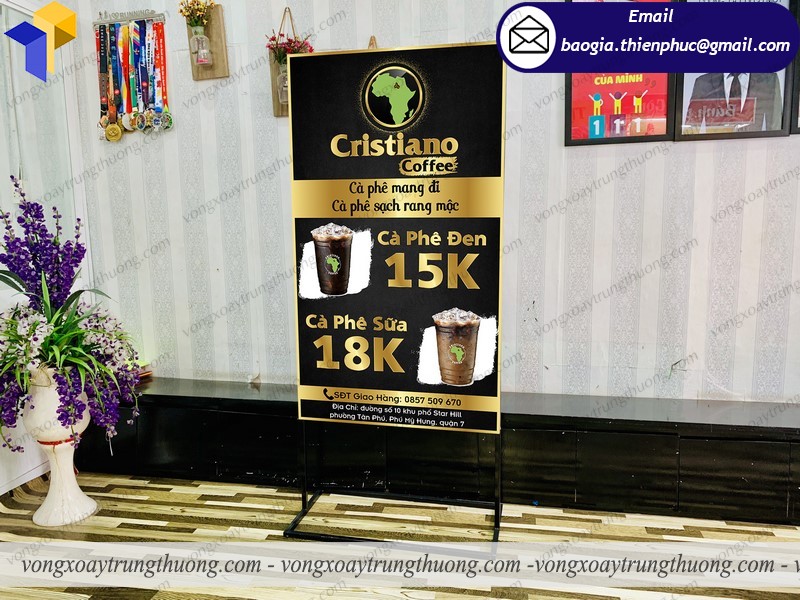 mua standee dựng quán cafe trung nguyên ở đâu