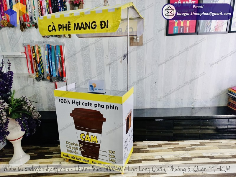 mua xe cà phê xếp gọn giá rẻ