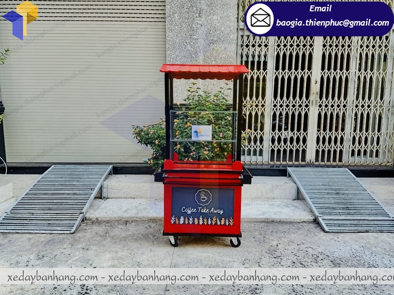mua xe đẩy bán cafe take away bằng gỗ ở đâu uy tín