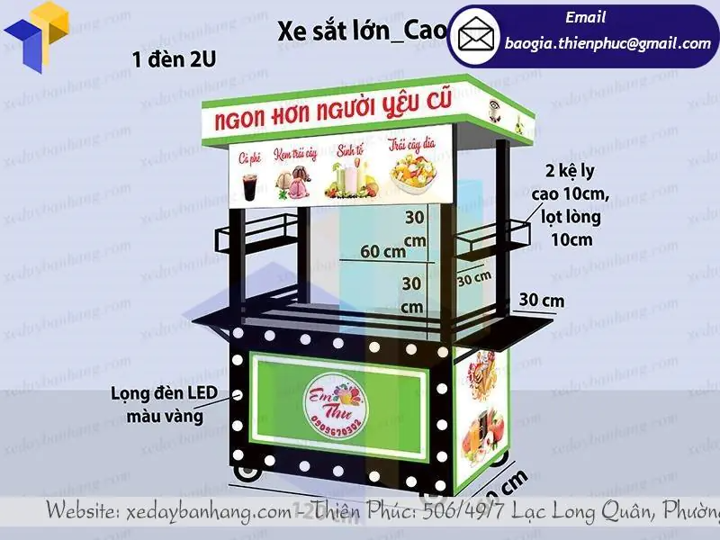 mua xe đẩy bán sinh tố trái cây