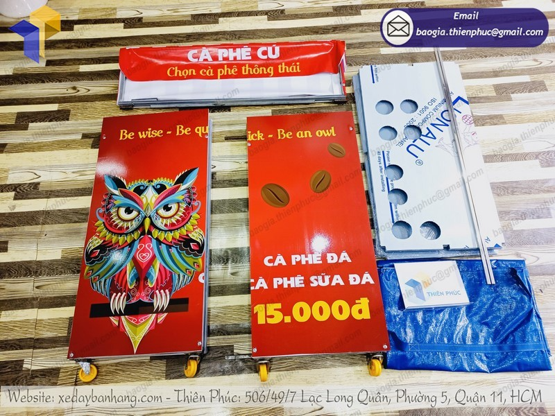 mua xe xếp bán cafe gấp gọn