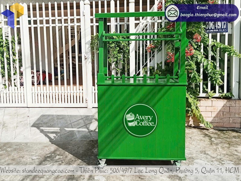 Nhận làm quầy gỗ bán cafe take away đẩy di động giá rẻ