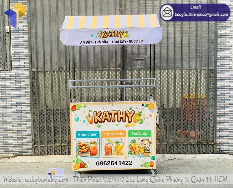 Nơi bán kệ nước ép dạo gấp gọn lưu động có mái che