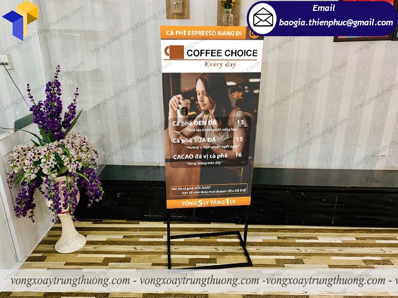 nơi bán standee 2 mặt quán cafe espresso