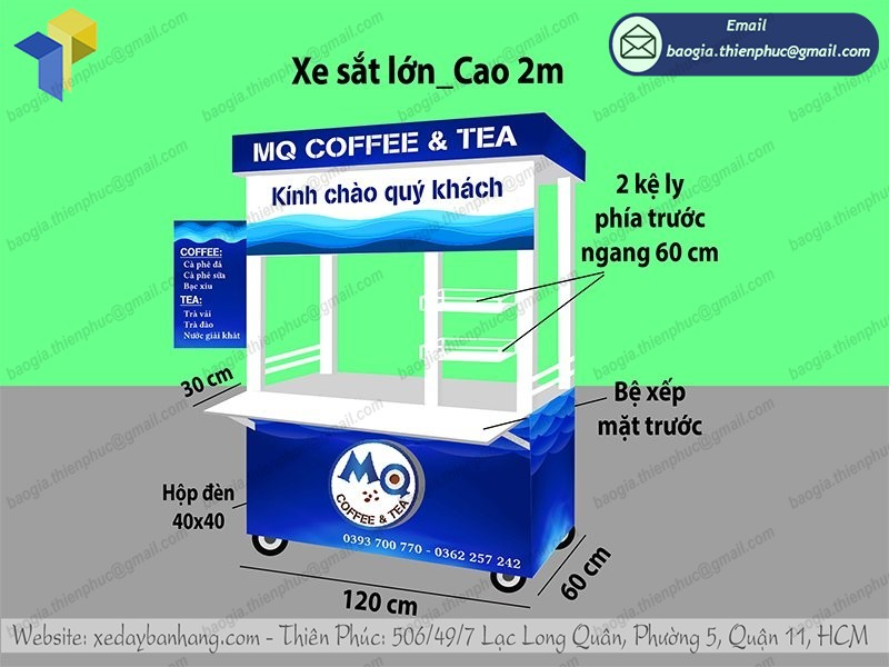 quầy bán cà phê rang xay di động