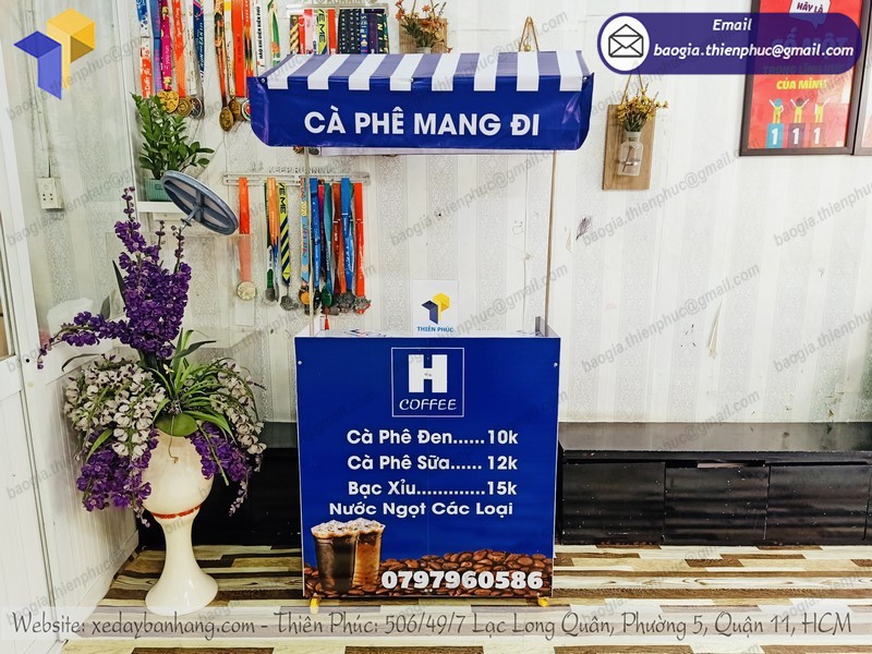 quầy gấp gọn bán café rang xay TPHCM