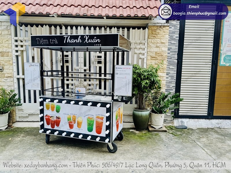 quầy inox bán trà sữa đẹp