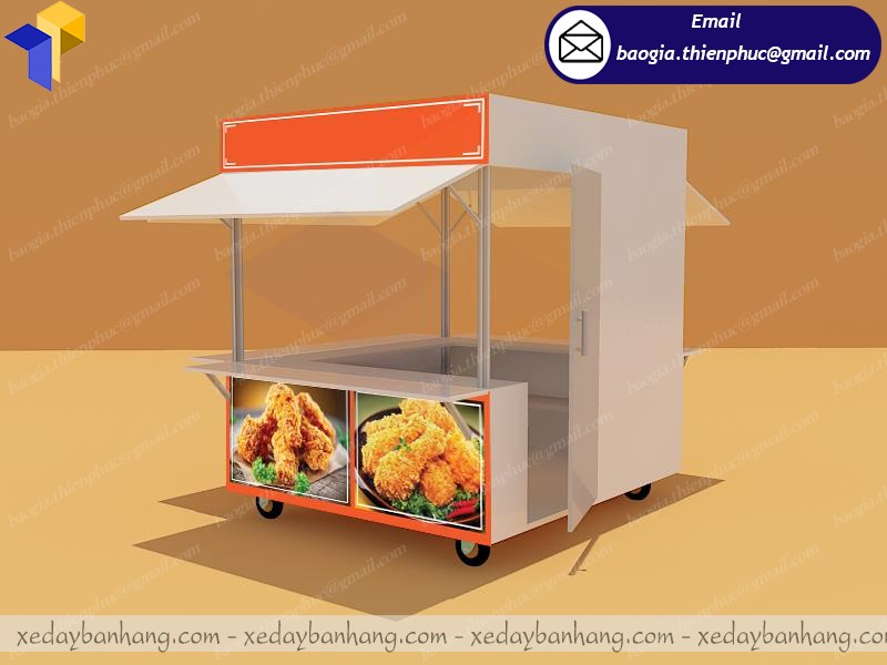 quầy ki ốt bán gà rán di động đẹp