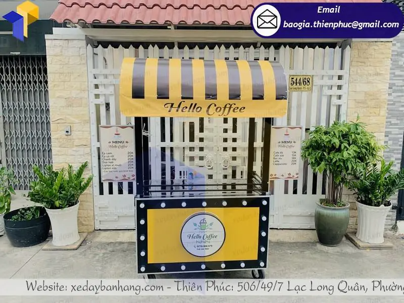 quầy sắt bán cafe nguyên chất đẹp