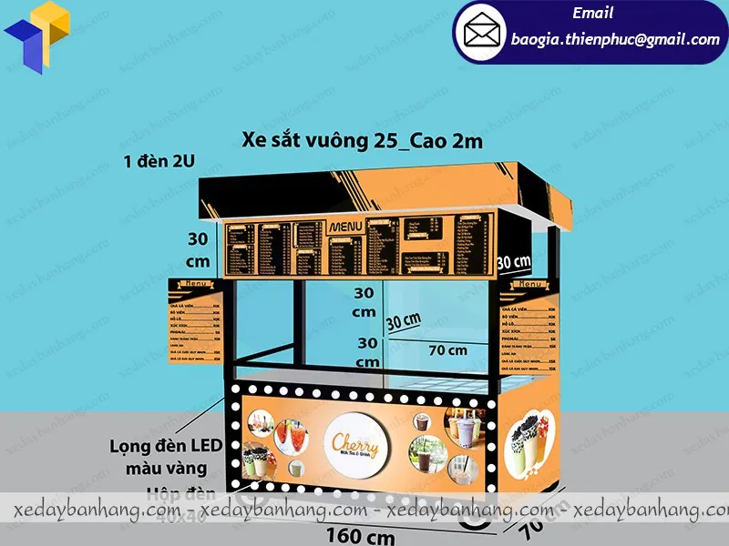 quầy sắt bán sinh tố nước ép trái cây đẹp