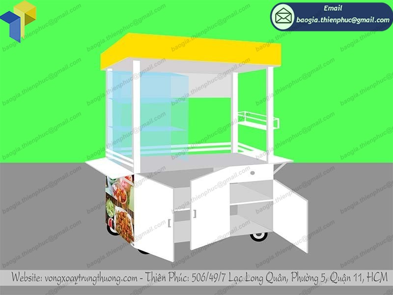 quầy sắt bán xiên que đẹp
