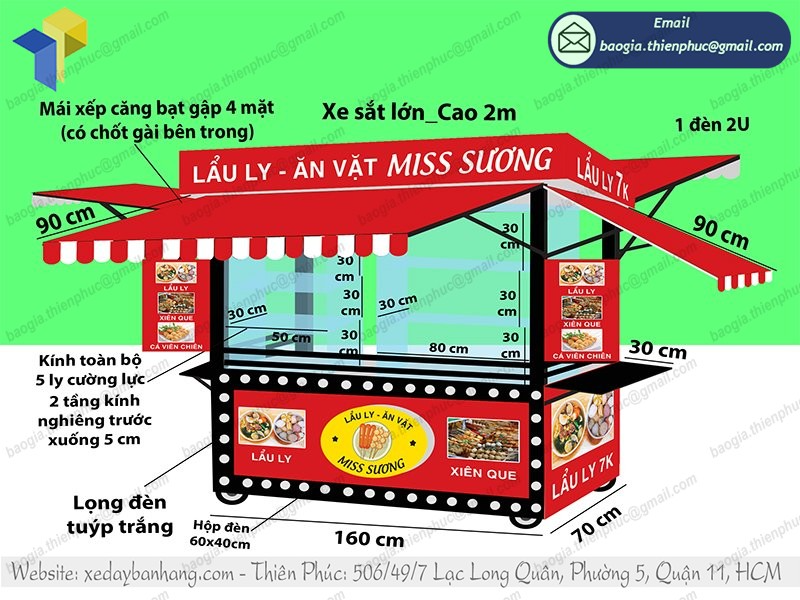quầy sắt lớn bán đồ ăn lưu động
