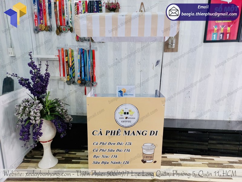 sản xuất quầy gấp gọn bán cafe dạo