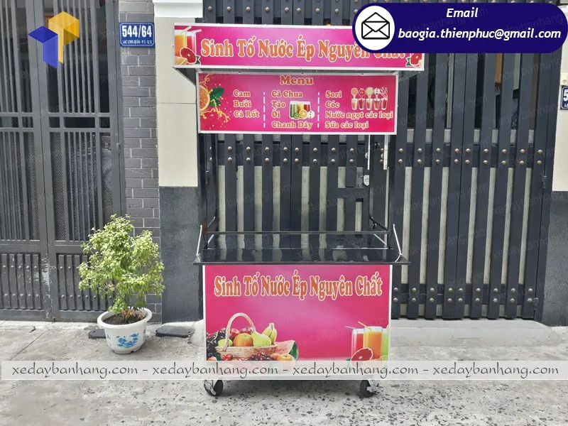 sản xuất xe bán sinh tố nước ép màu hồng