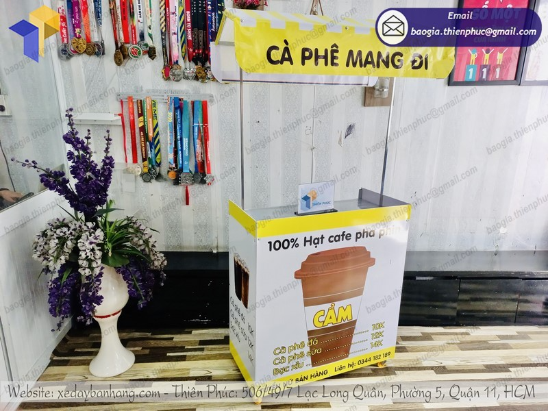 sản xuất xe cà phê xếp gọn giá rẻ