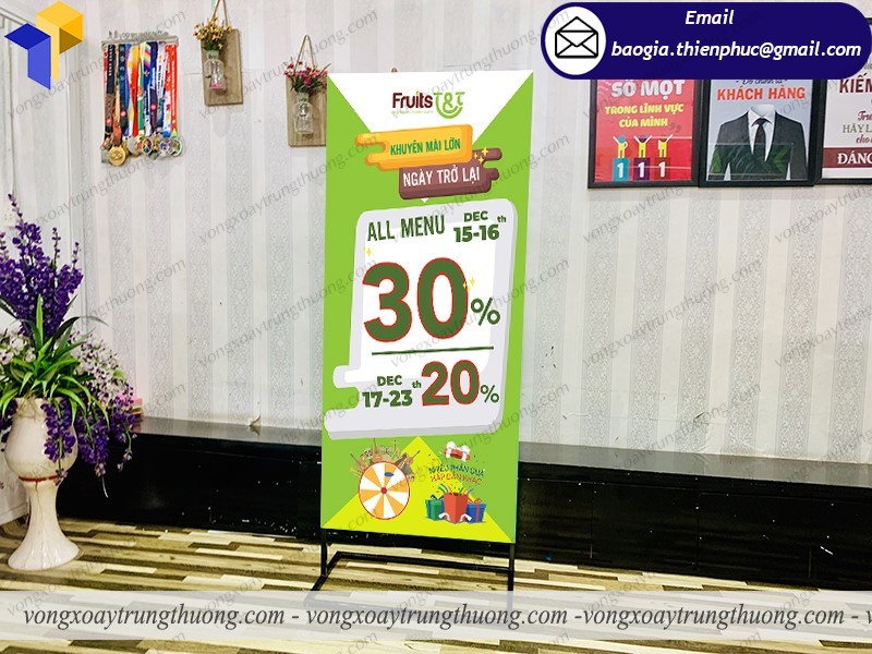 standee 2 mặt khai trương quán sinh tố đẹp