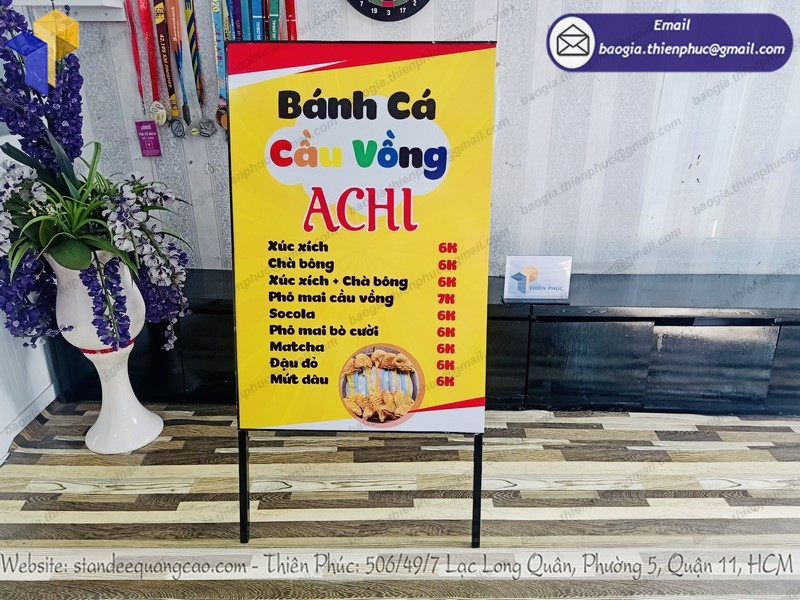 standee chân sắt chữ a đẹp