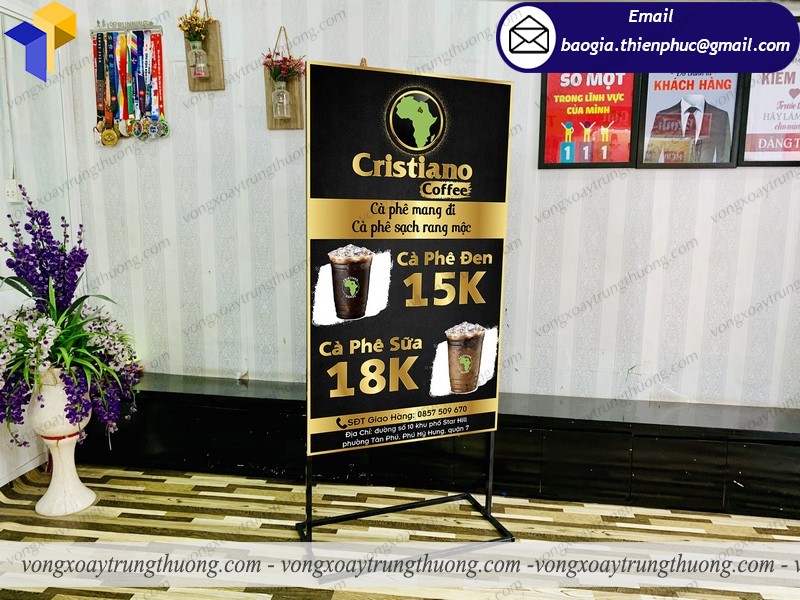 standee dựng quán cafe trung nguyên giá rẻ