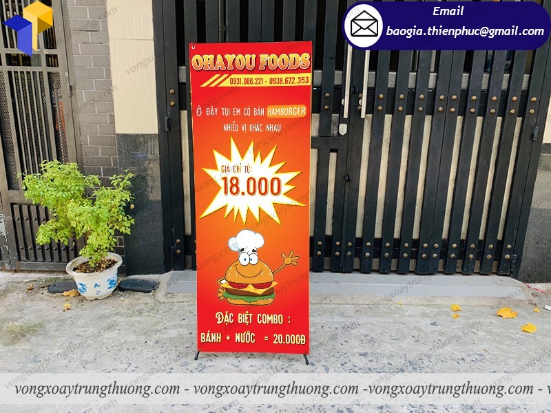 standee quảng cáo quán ăn sáng giá rẻ