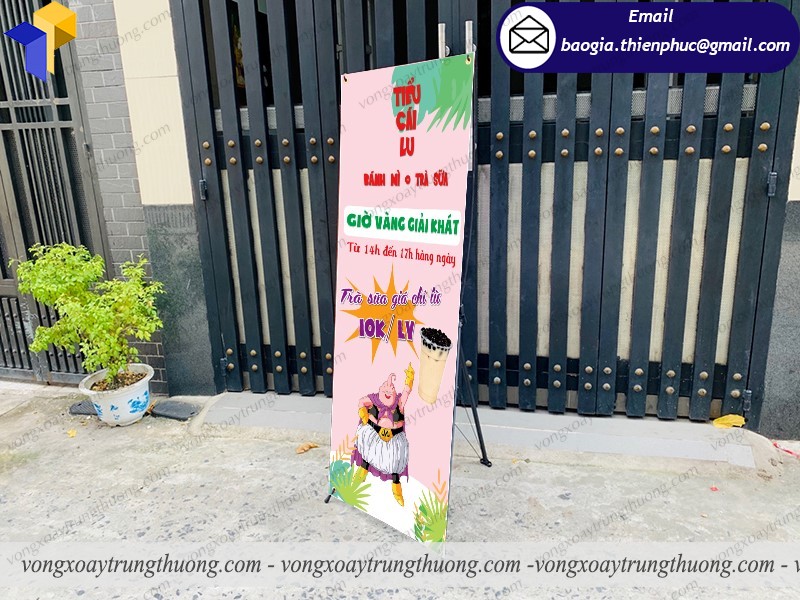 standee quảng cáo trà sữa ăn vặt hcm