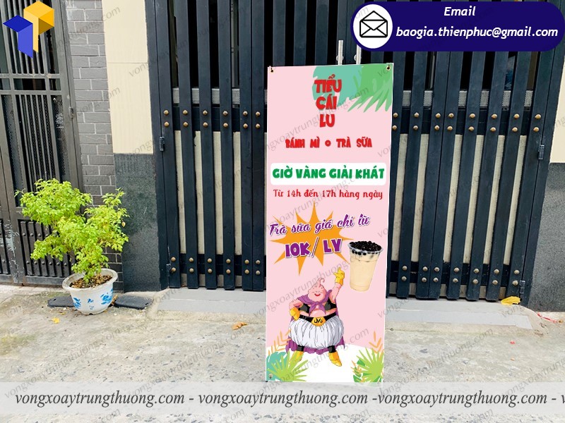 standee quảng cáo trà sữa ăn vặt