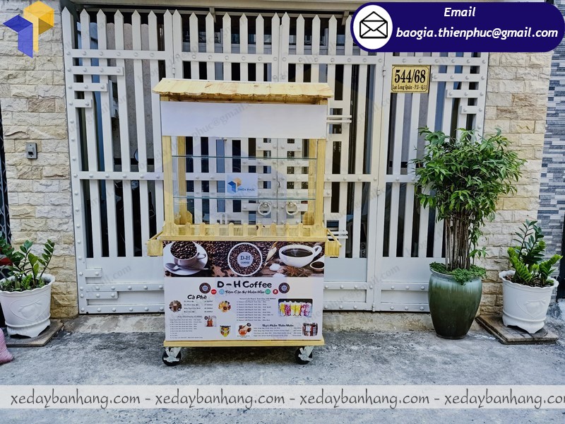 thiết kế xe gỗ bán cafe lưu động
