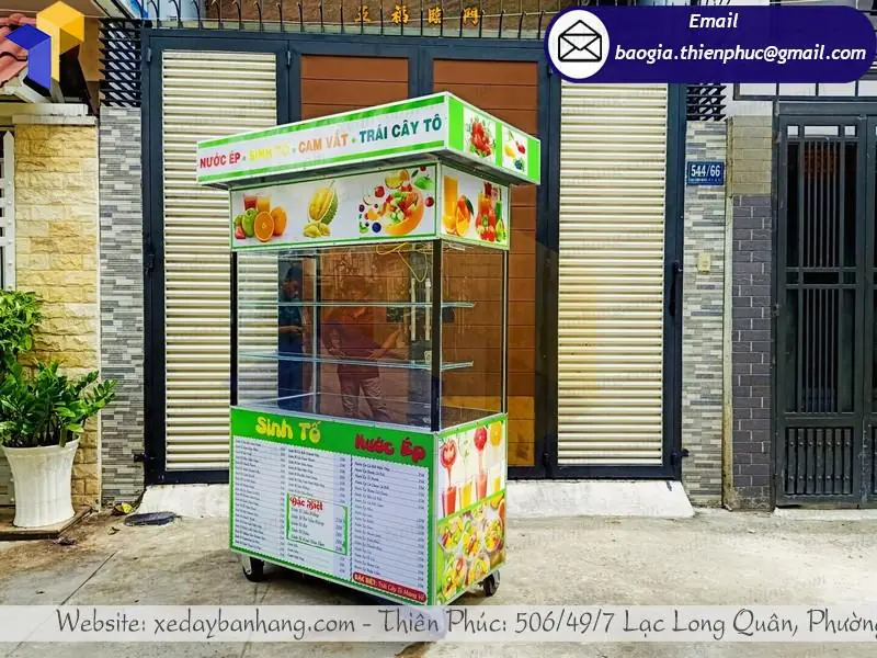 thiết kế quầy bán trái cây tô