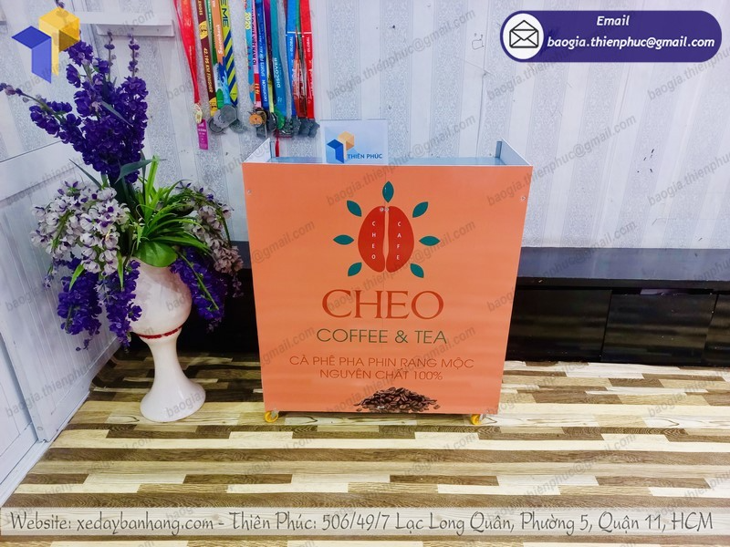 thiết kế quầy lắp ráp bán cafe dạo