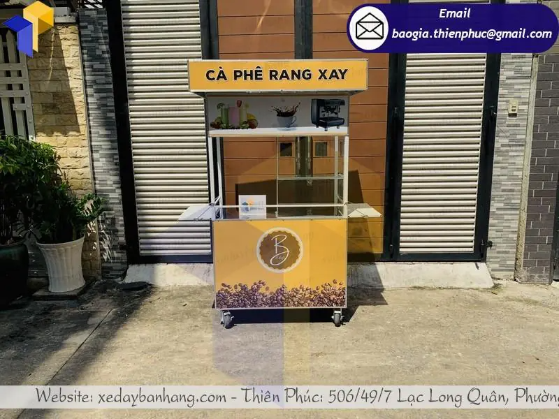 thiết kế tủ bán cà phê rang xay