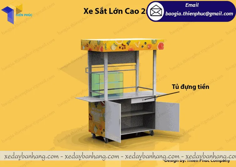 thiết kế tủ bán nước ép trái cây tươi