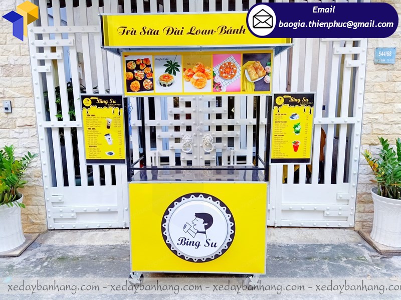thiết kế tủ bán trà sữa