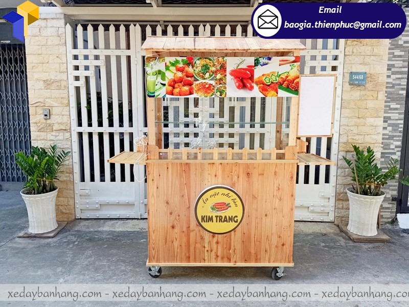 thiết kể xe gỗ bán cơm lưu động theo yêu cầu