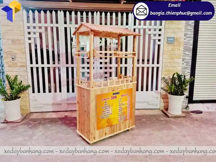 thiết kế tủ gỗ thông sinh tố nước ép