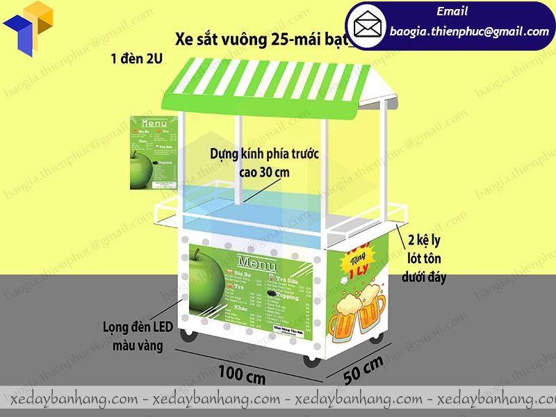 thiết kế tủ trà sữa