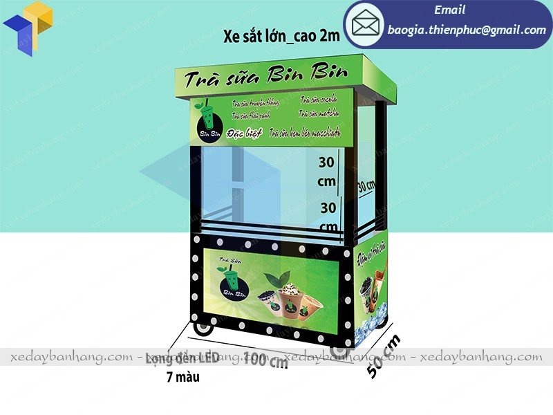 thiết kế xe bán trà sữa