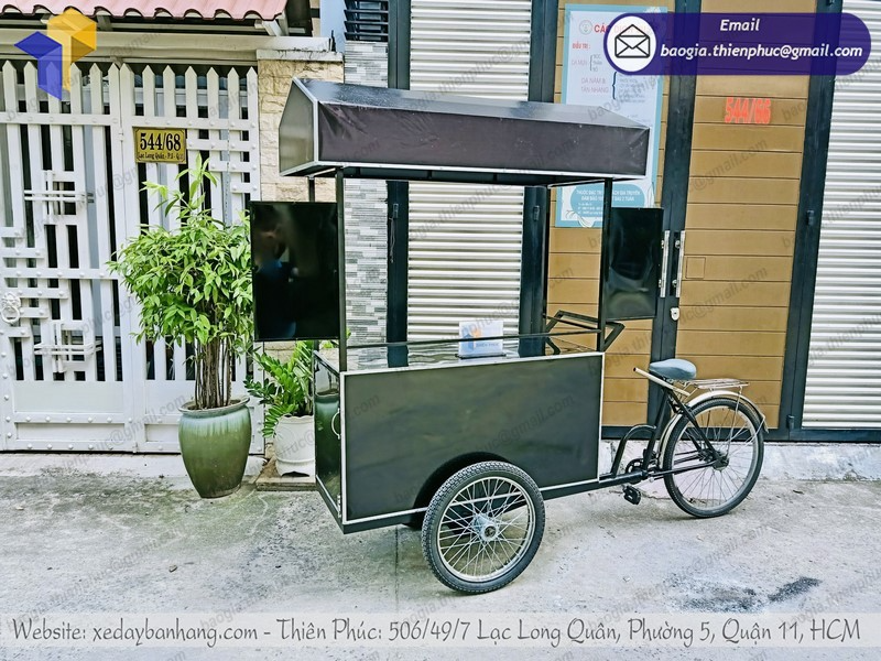 thiết kế xe đạp bán cafe nguyên chất
