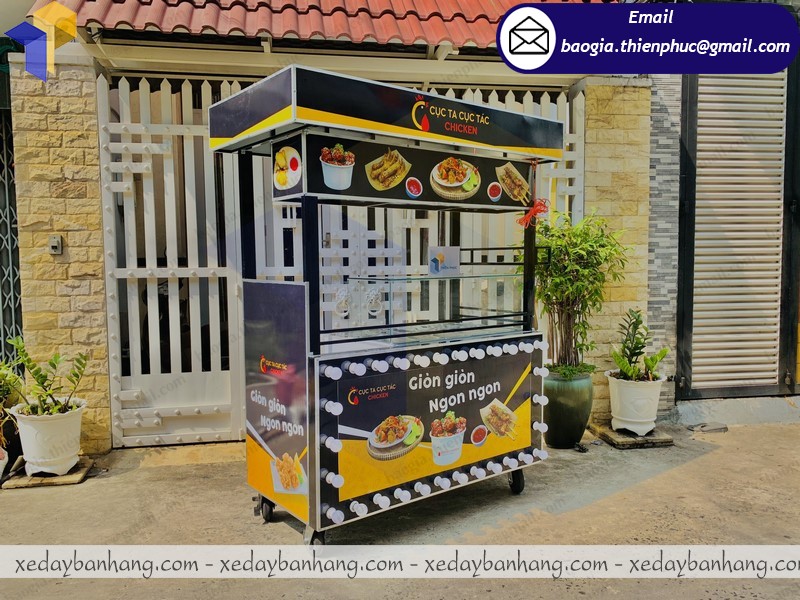 thiết kế xe inox bán gà rán lưu động đẹp