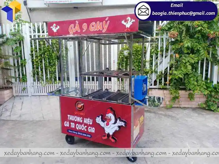 thiết kế xe sắt bán gà quay lưu động