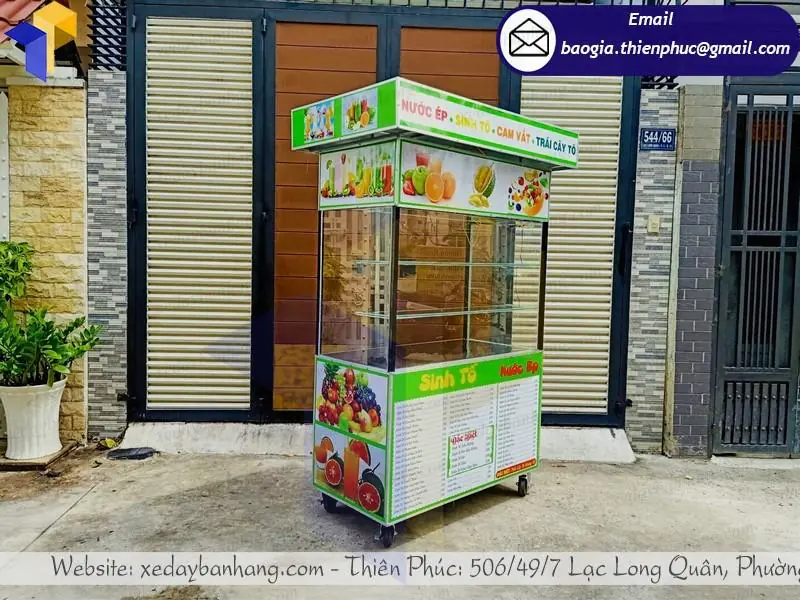 trang trí quầy bán trái cây tô