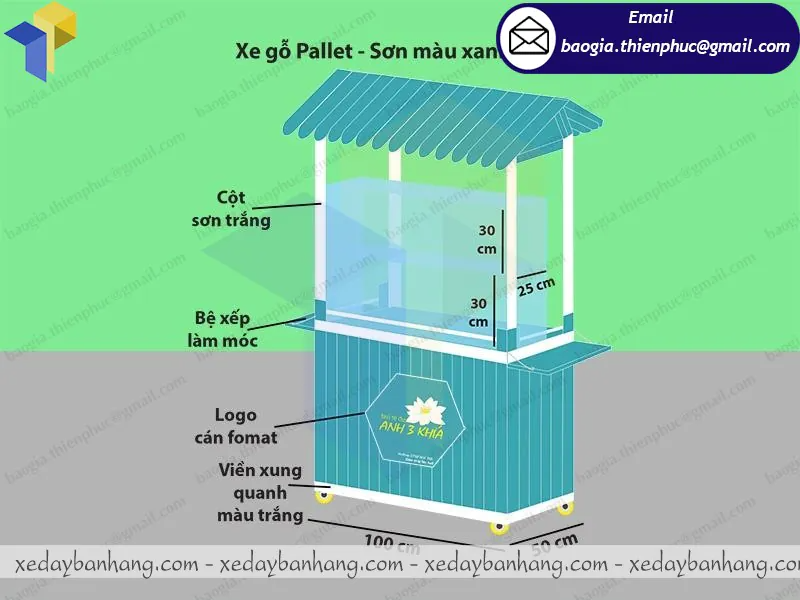 tủ bán bánh mì chay lưu động ngoài trời