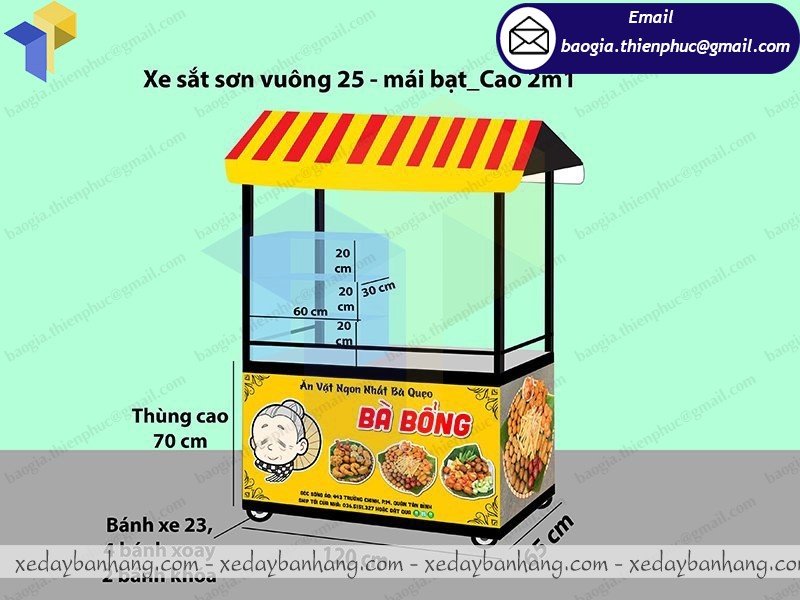 tủ bán đồ ăn vặt vỉa hè
