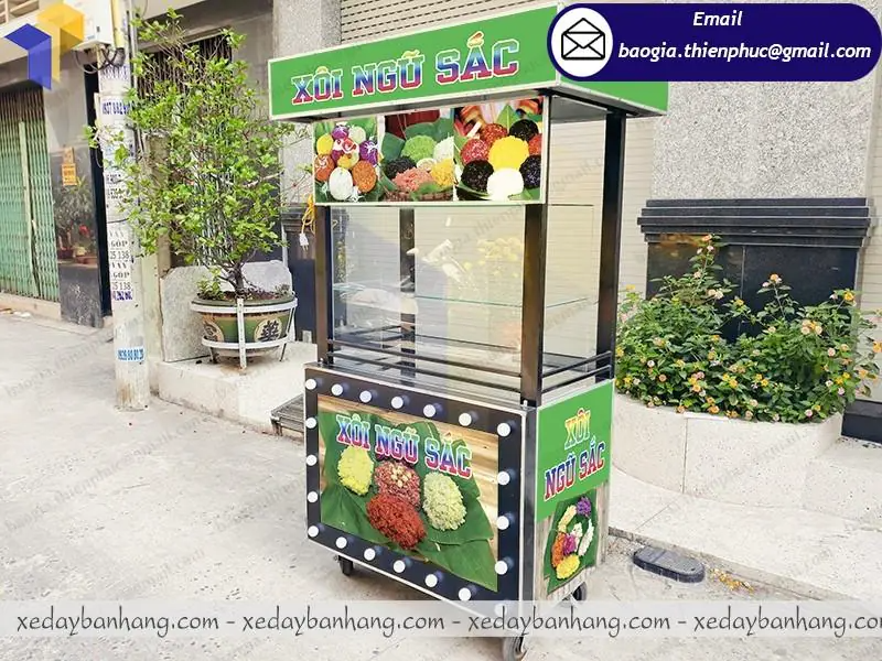 tủ đẩy bán xôi take away đẹp