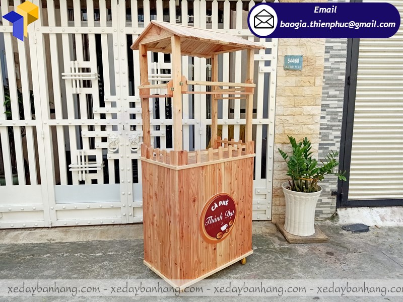 xe gỗ bán cà phê di động giá rẻ
