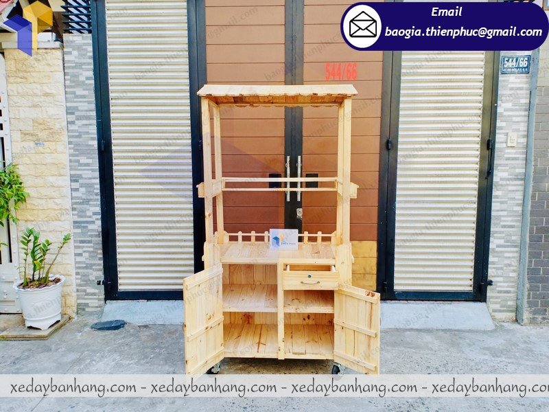 tủ gỗ bán đồ ăn vặt giá rẻ